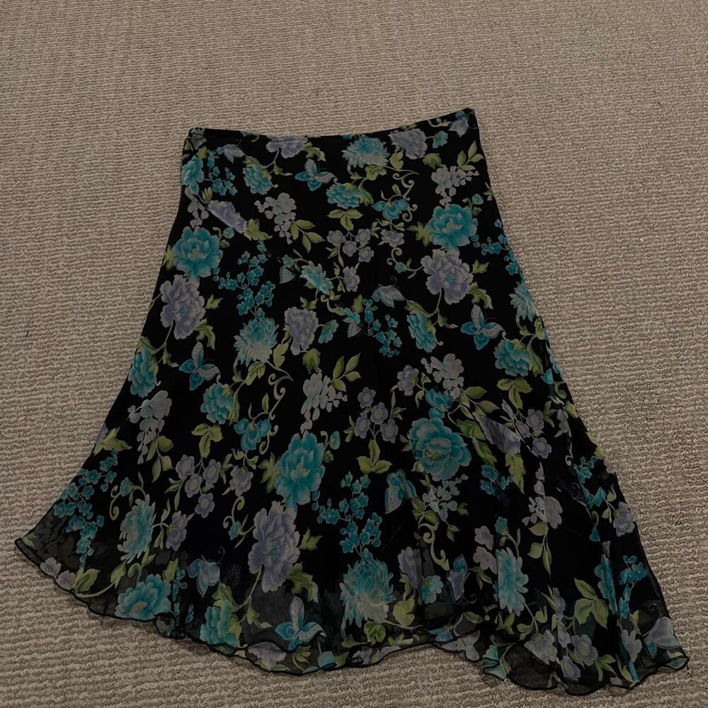 vintage Low rise silk fairy skirt w butterflies - Picture 5 of 5